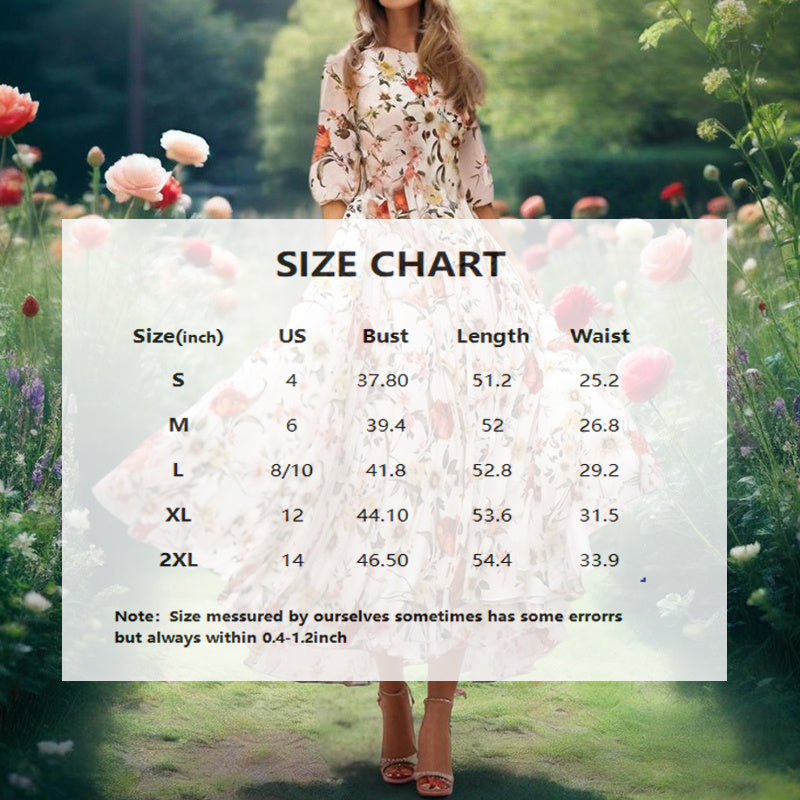 Women's Elegant Floral Print Boho Dress