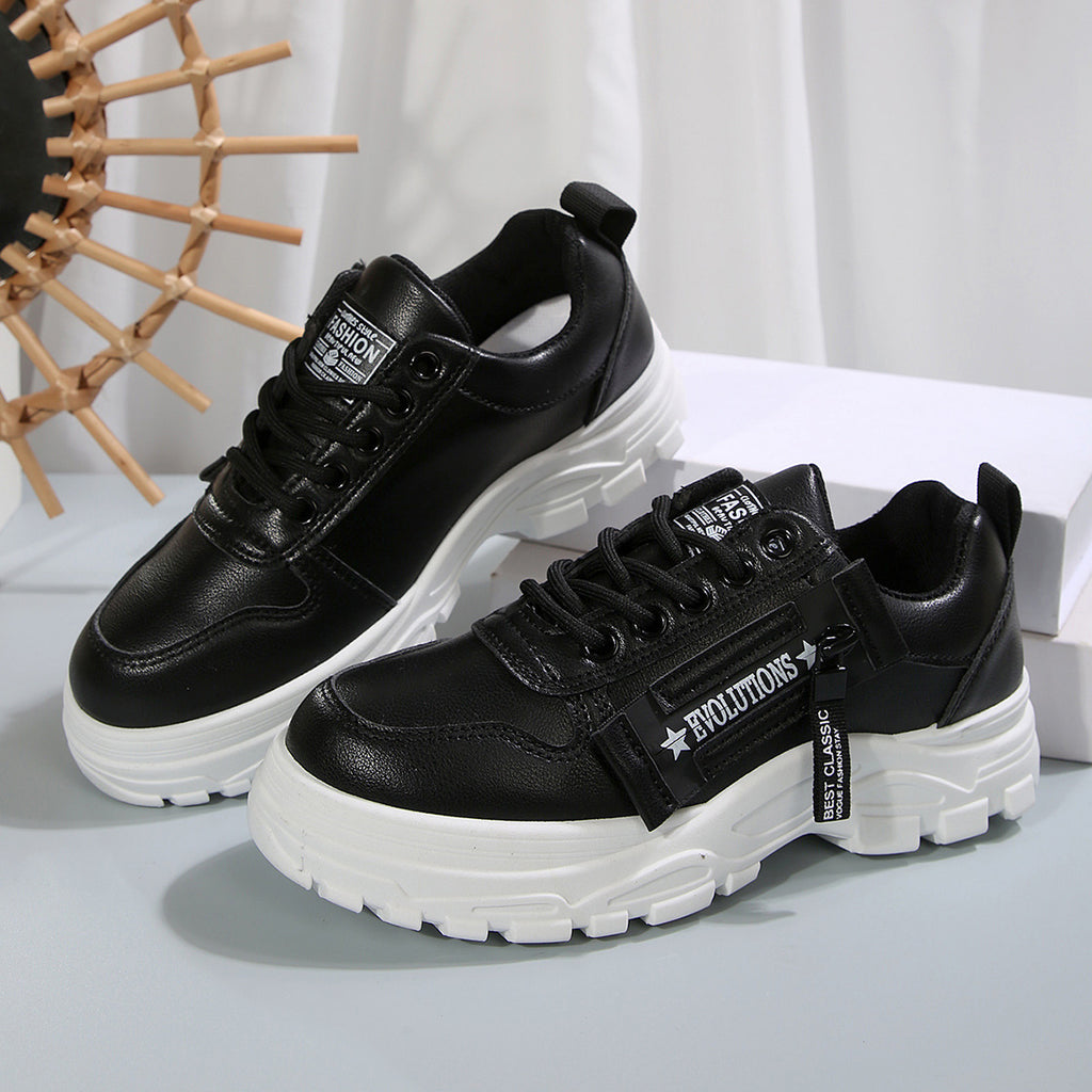 Thick Sole Round Casual Shoes For Women Sneakers