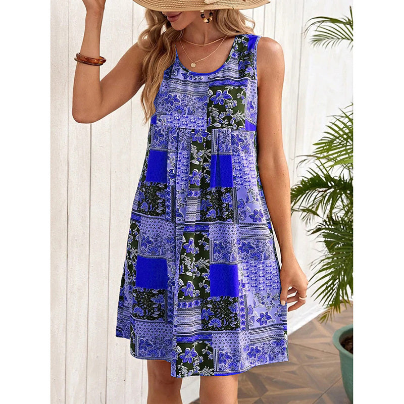 Women's Summer Dress Sleeveless Floral Boho Sundress Swimsuit