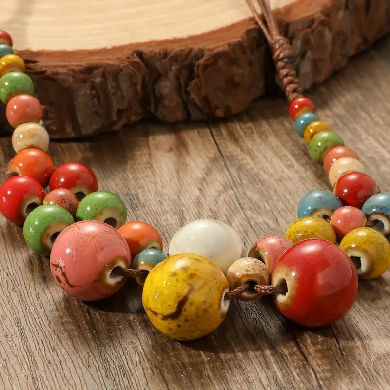 Ethnic Style Beaded Colorful Necklace