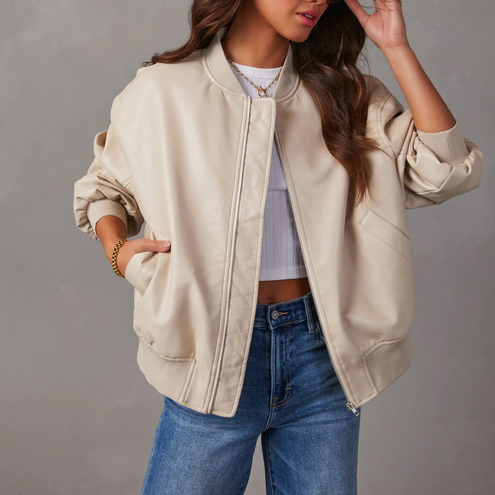 Leather Baseball Uniform Jacket