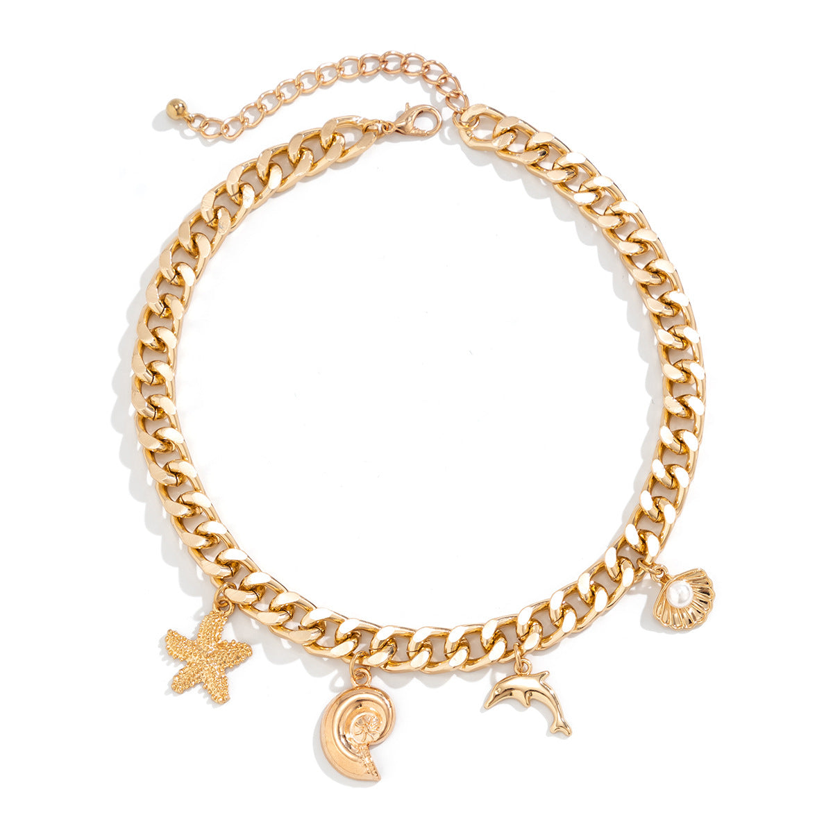 Creative Boho Conch Dolphin Starfish Pendant