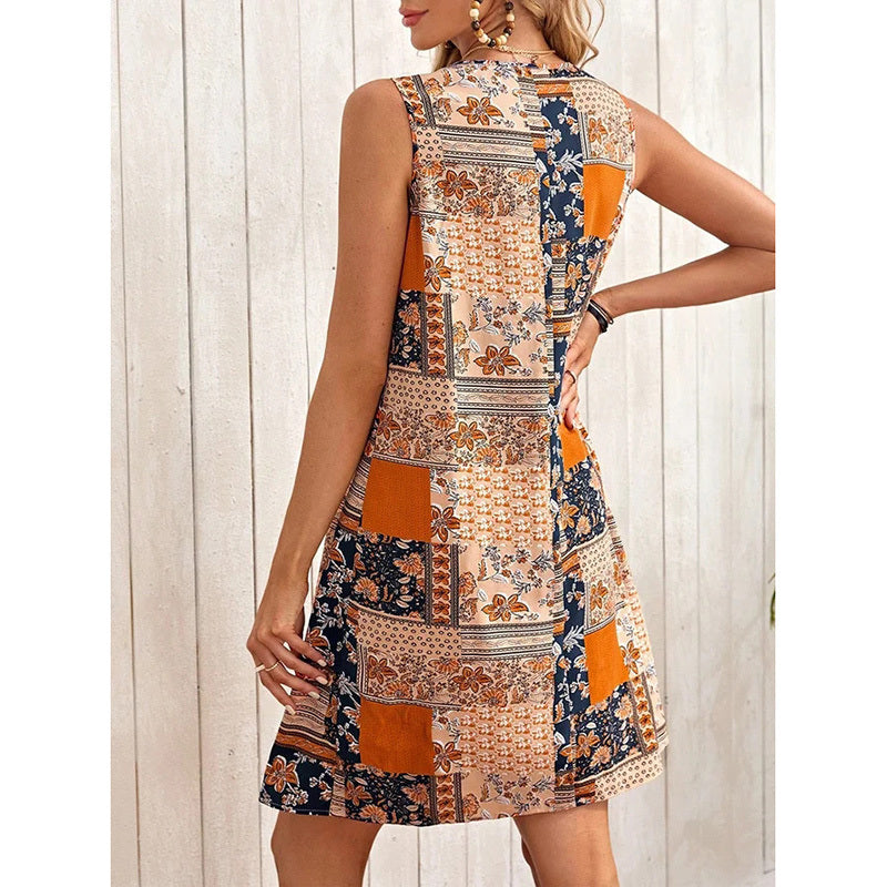 Women's Summer Dress Sleeveless Floral Boho Sundress Swimsuit