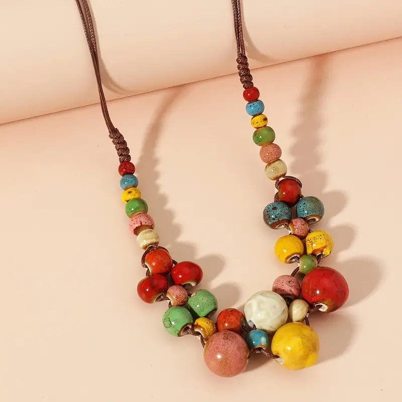 Ethnic Style Beaded Colorful Necklace