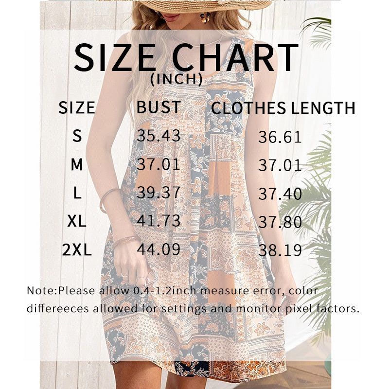Women's Summer Dress Sleeveless Floral Boho Sundress Swimsuit