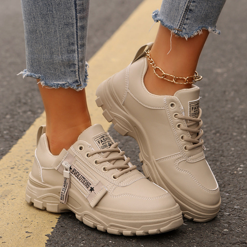 Thick Sole Round Casual Shoes For Women Sneakers
