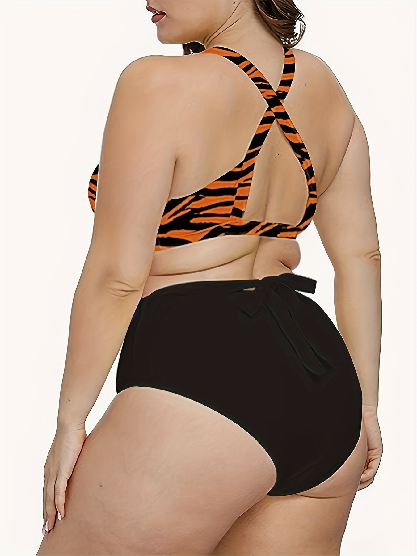 Zebra Print Bikini - Crisscross Straps