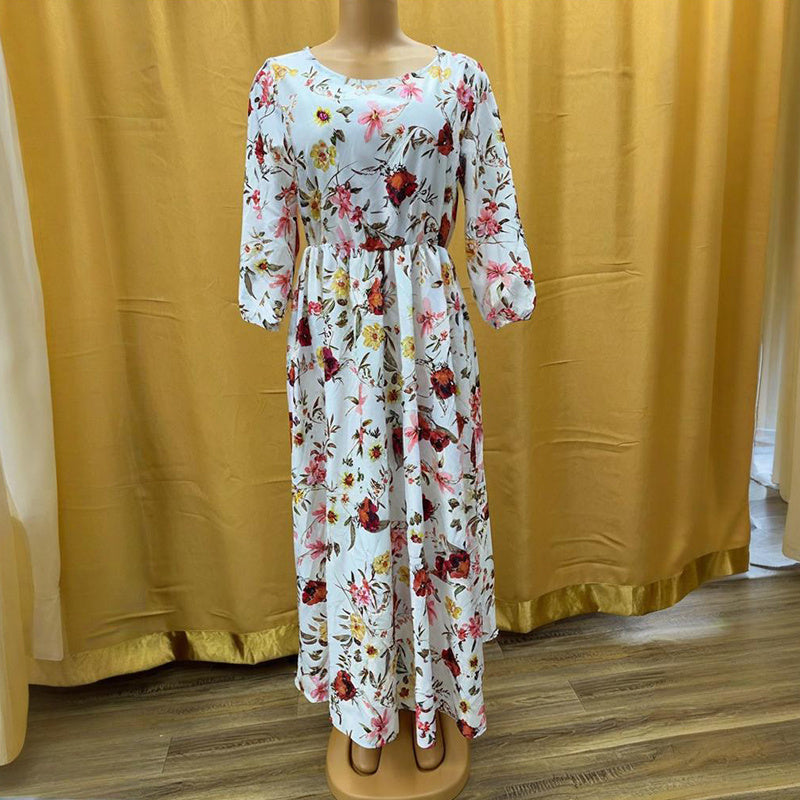 Women's Elegant Floral Print Boho Dress